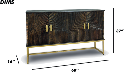 Brushed Grey Textured Console Sideboard
