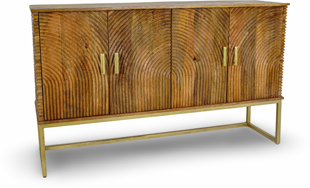 Brushed Grey  Textured Console Sideboard