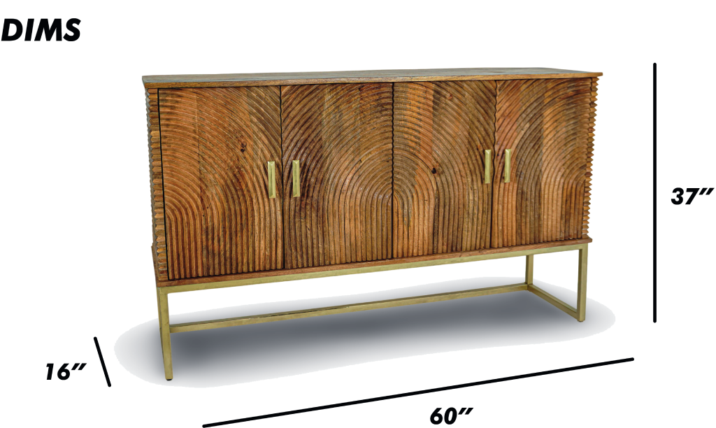 Brushed Grey  Textured Console Sideboard