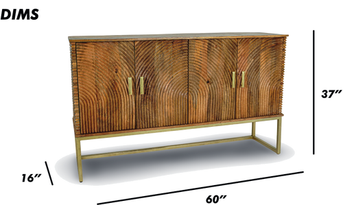 Brushed Grey Textured Console Sideboard