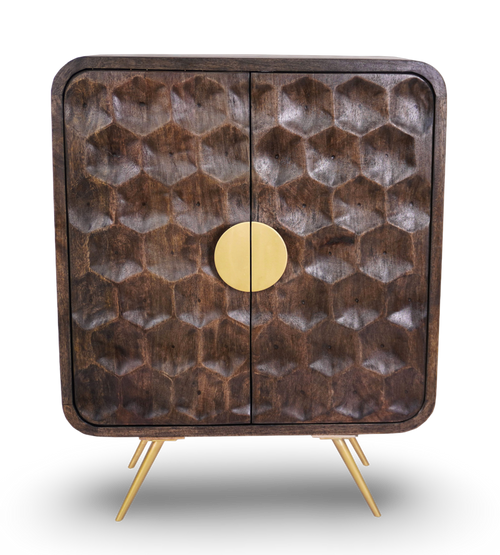 Geometric Honeycomb Bar Cabinet