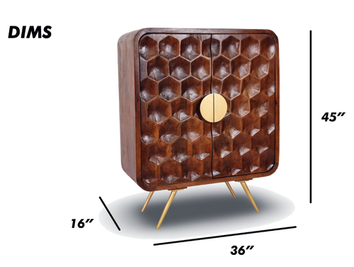 Geometric Honeycomb Bar Cabinet