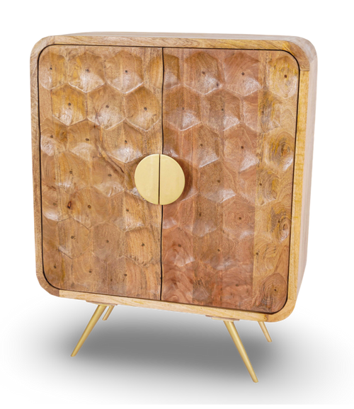 Geometric Honeycomb Bar Cabinet