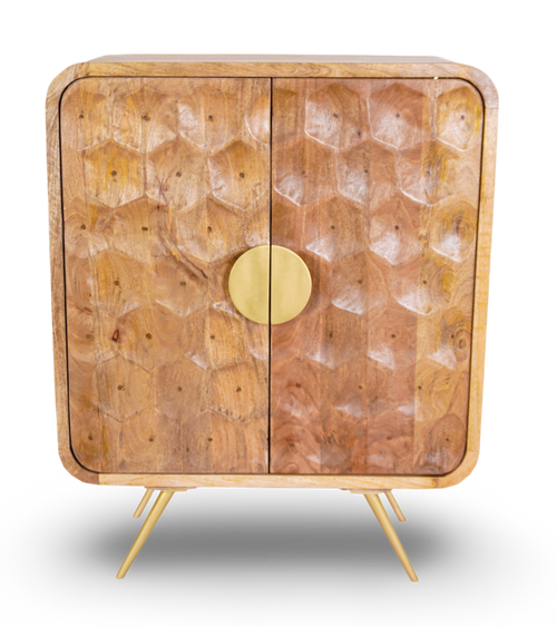 Geometric Honeycomb Bar Cabinet