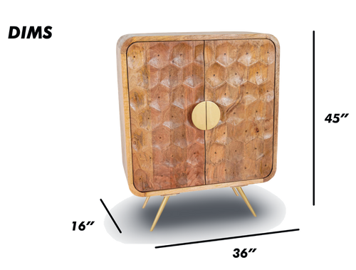 Geometric Honeycomb Bar Cabinet