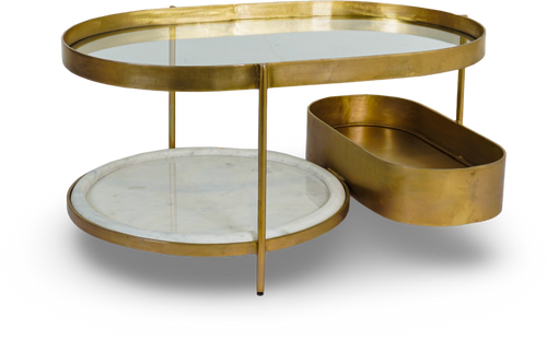 Gold Oval Coffee Table