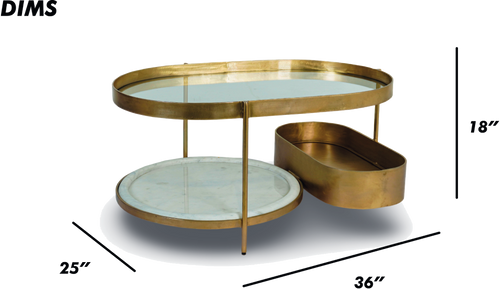 Gold Oval Coffee Table