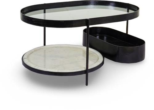 Gold Oval Coffee Table