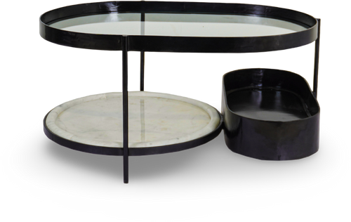 Gold Oval Coffee Table