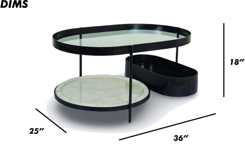 Gold Oval Coffee Table