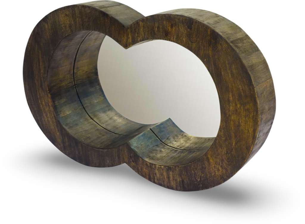 Infinity Shaped Wooden Wall Mirror