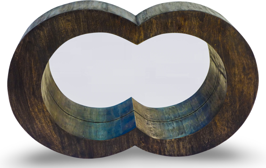 Infinity Shaped Wooden Wall Mirror