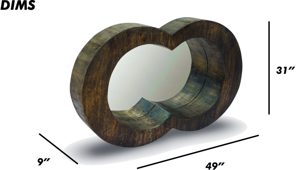 Infinity Shaped Wooden Wall Mirror