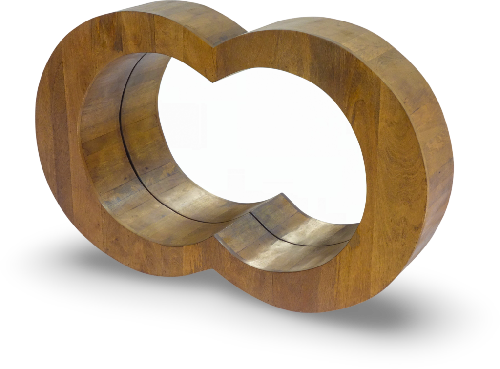 Infinity Shaped Wooden Wall Mirror