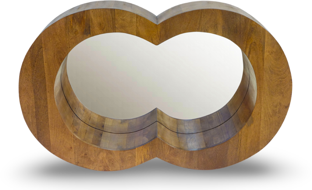 Infinity Shaped Wooden Wall Mirror
