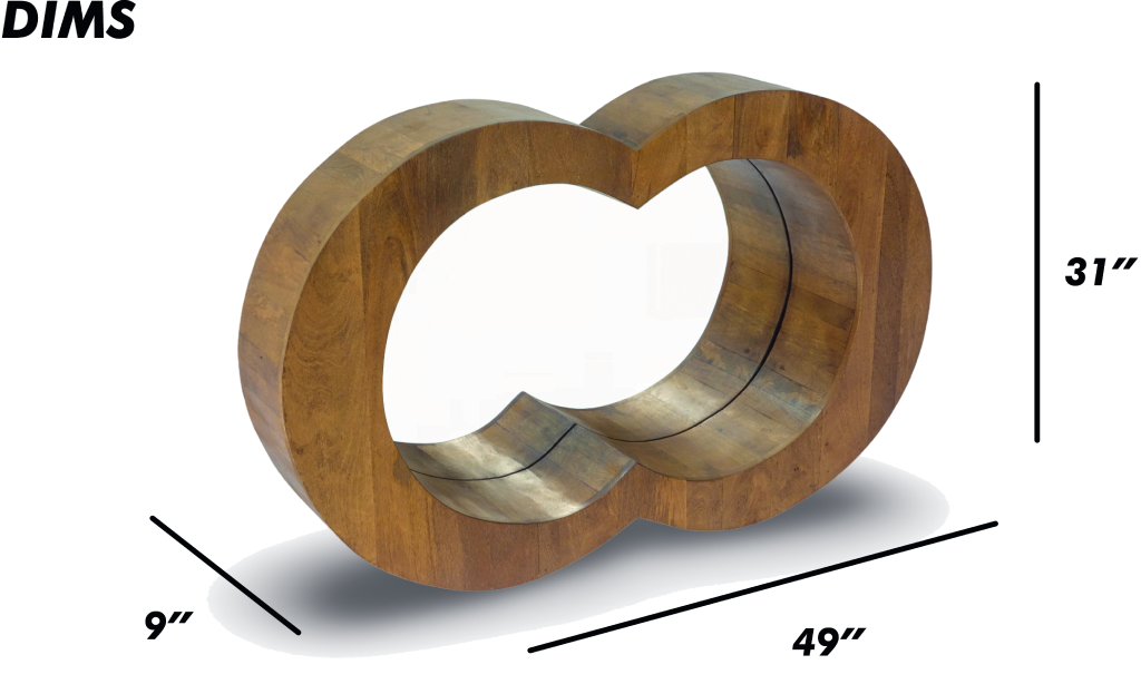 Infinity Shaped Wooden Wall Mirror