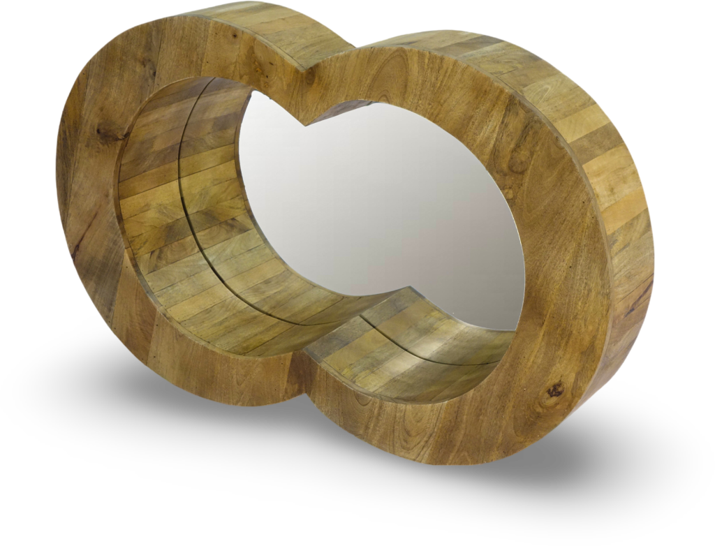 Infinity Shaped Wooden Wall Mirror