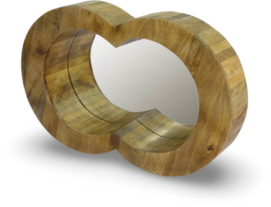 Infinity Shaped Wooden Wall Mirror