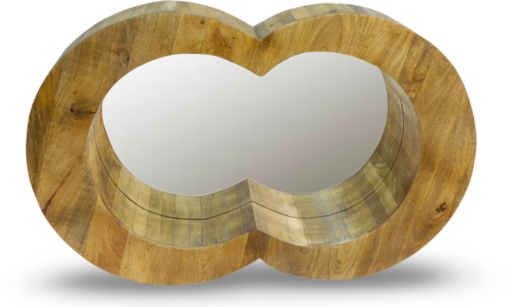Infinity Shaped Wooden Wall Mirror