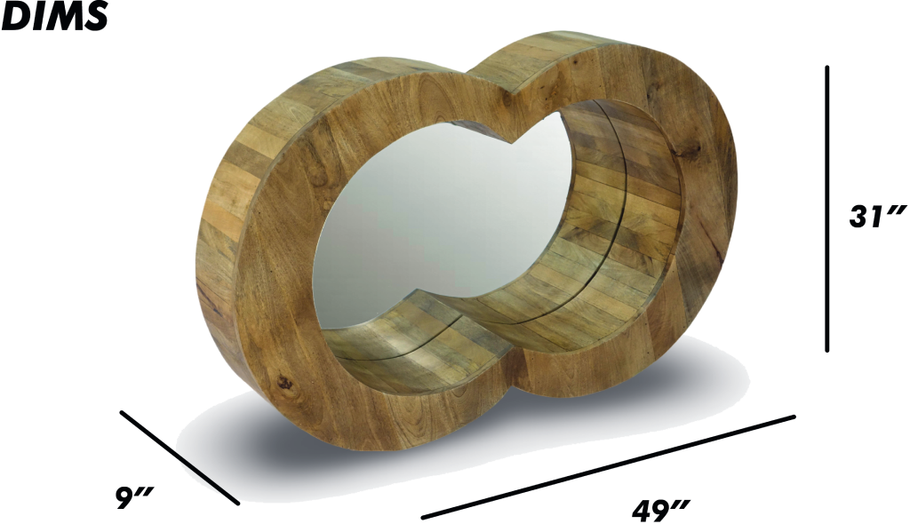 Infinity Shaped Wooden Wall Mirror