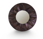 Round Carved Wooden Sunburst Mirror