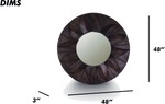Round Carved Wooden Sunburst Mirror