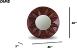 Round Carved Wooden Sunburst Mirror