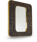 Rectangular Natural Wooden Wall Mirror