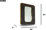 Rectangular Natural Wooden Wall Mirror