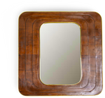 Rectangular Natural Wooden Wall Mirror