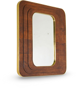 Rectangular Natural Wooden Wall Mirror