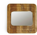 Rectangular Natural Wooden Wall Mirror