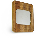 Rectangular Natural Wooden Wall Mirror