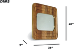 Rectangular Natural Wooden Wall Mirror