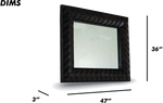 Geometric Carved Wooden Wall Mirror