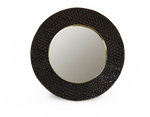 Round Bubble-Textured Metal Frame Mirror