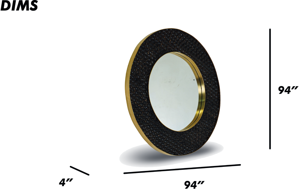 Round Bubble-Textured Metal Frame Mirror