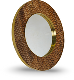 Round Bubble-Textured Metal Frame Mirror