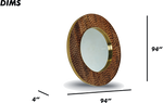 Round Bubble-Textured Metal Frame Mirror