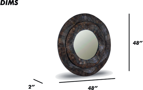 Handcrafted Concave Wooden Frame Mirror