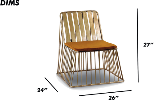 Modern Metal Chair with Yellow Cushion