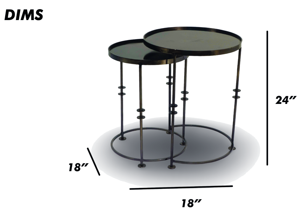 Round Black Metal Nesting Tables