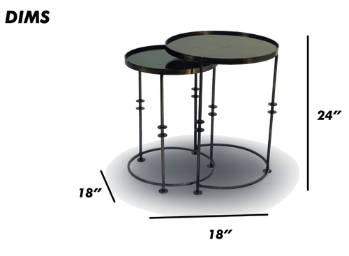 Round Black Metal Nesting Tables