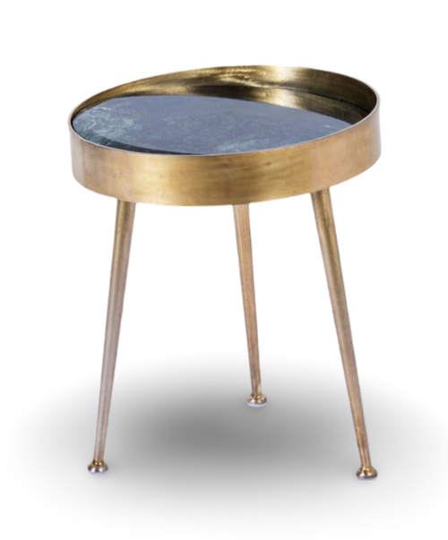 Brass Finish Round Side Table