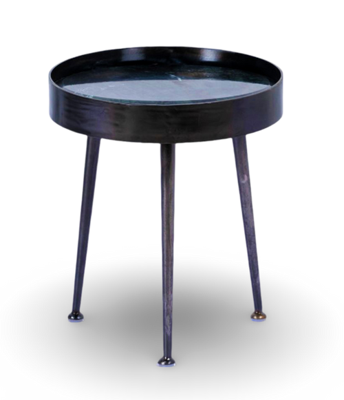 Brass Finish Round Side Table
