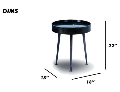 Brass Finish Round Side Table