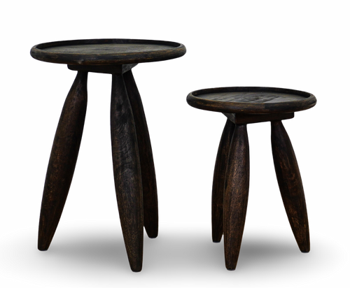 End Table Set in Brown Finish