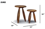 End Table Set in Brown Finish