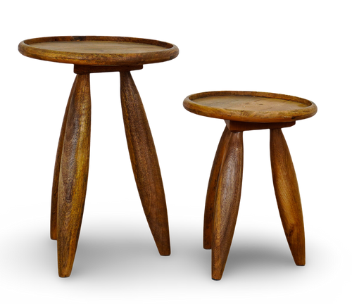 End Table Set in Brown Finish