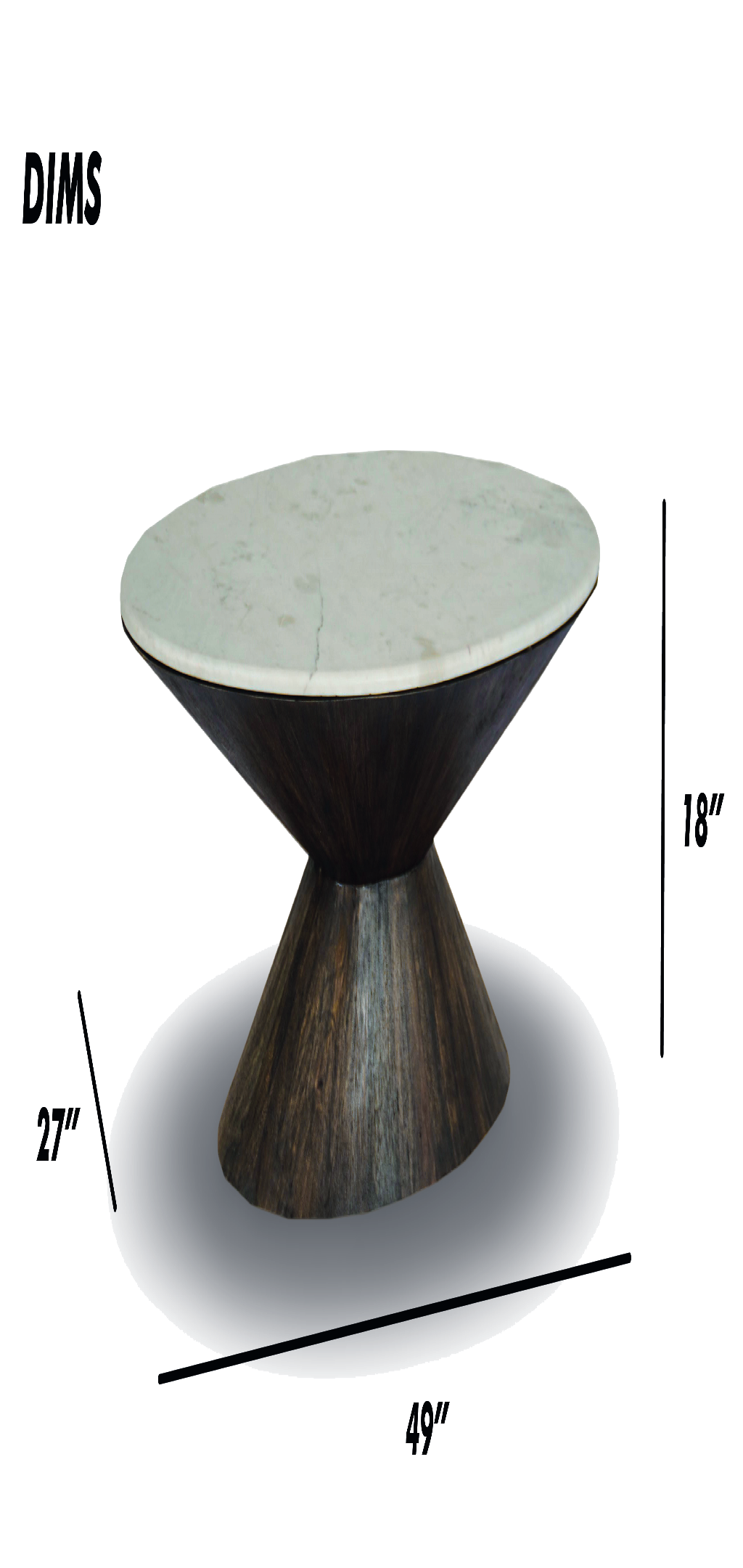 Round Pedestal Coffee Table with Marble Top